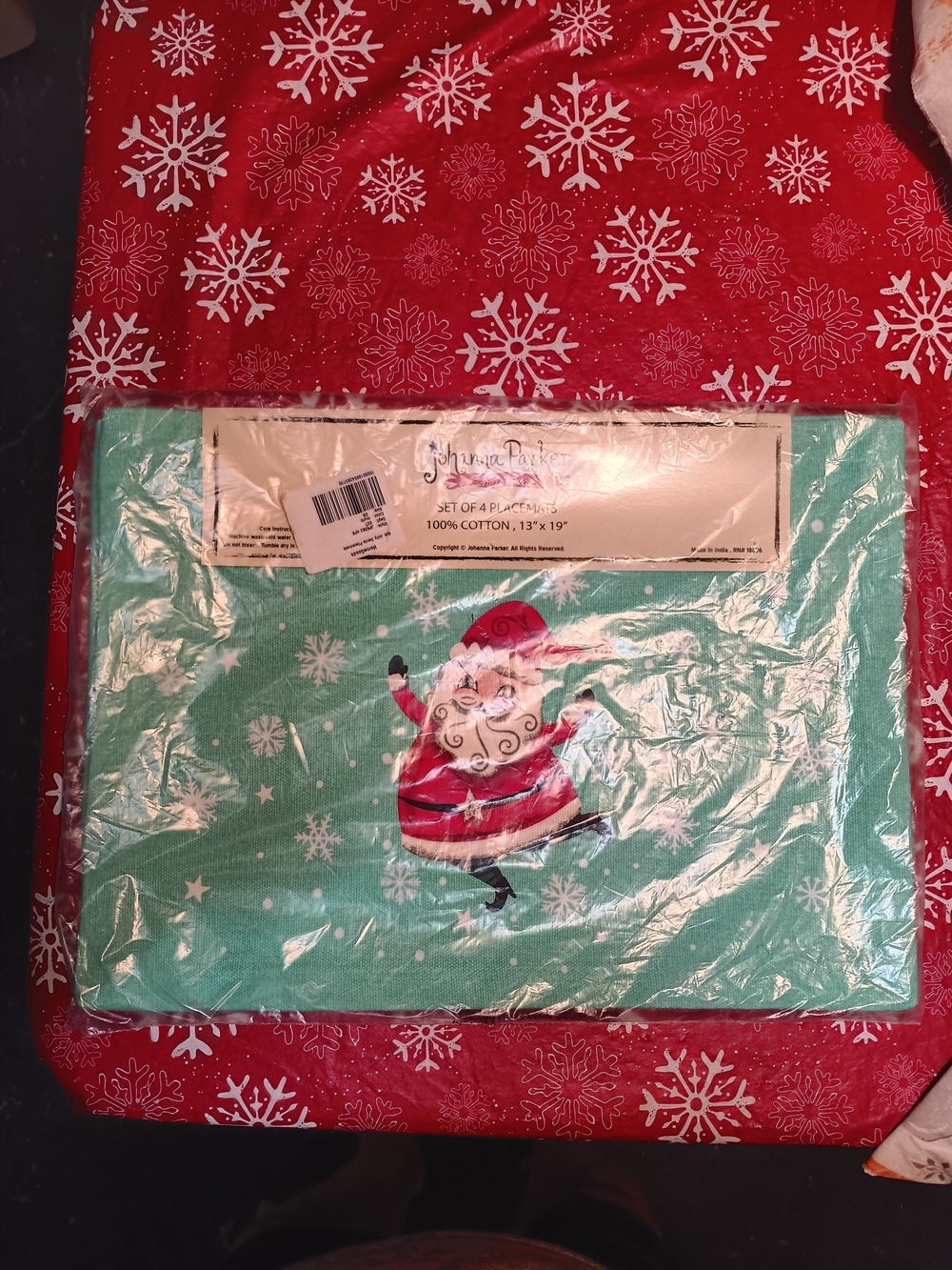 Parker Aqua Santa Cotton Placemats